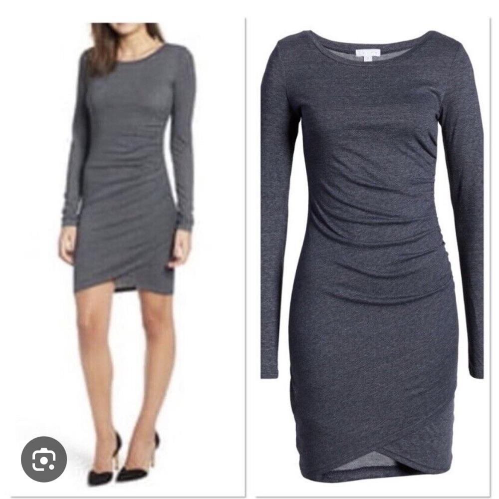 Leith long sleeve bodycon scrunch front dress